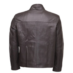 Henry Mateo Dark Brown Leather Jacket back view dark brown leather jacket
