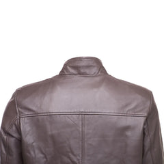 Henry Mateo Dark Brown Leather Jacket rear view classic brown leather jacket