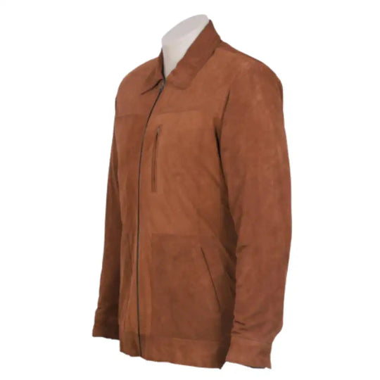 Jace tan suede leather jacket