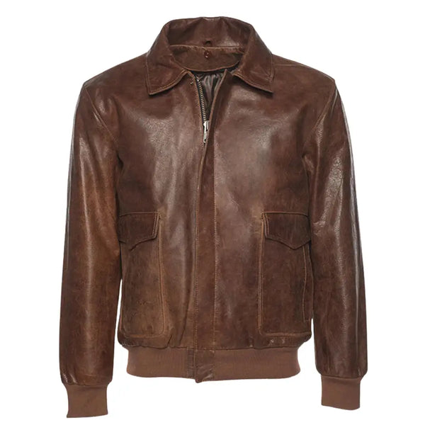 Laurent Vintage Brown A2 bomber Jacket