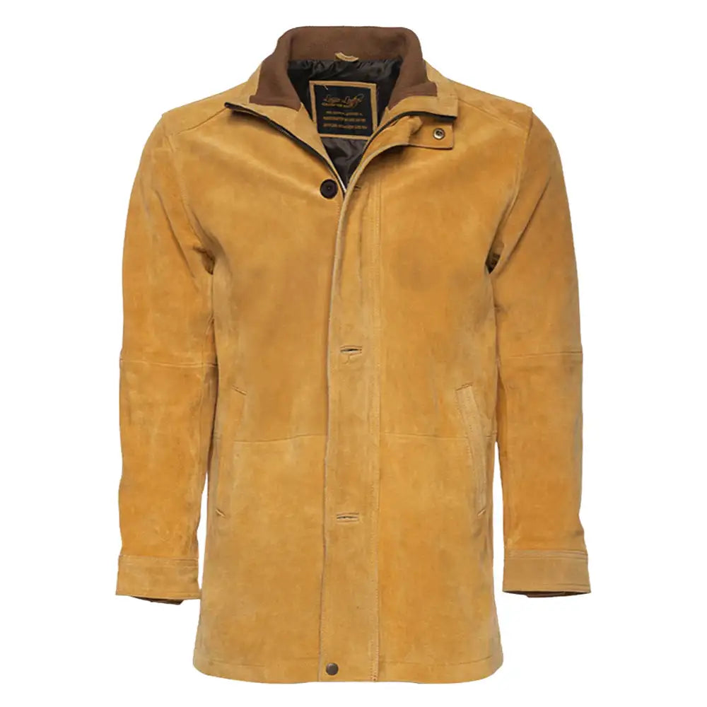 Lincoln Tan Suede Leather driving coat