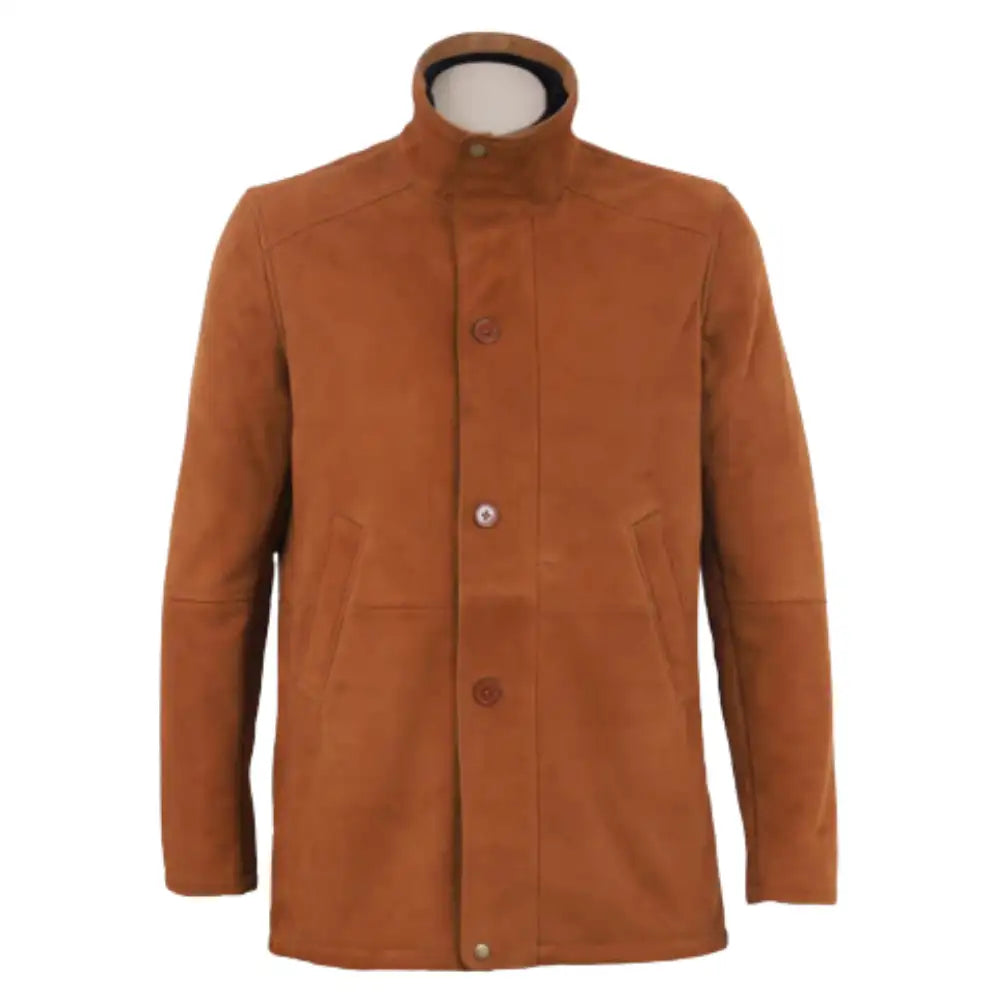 Maxim Tan Suede buttoned up coat