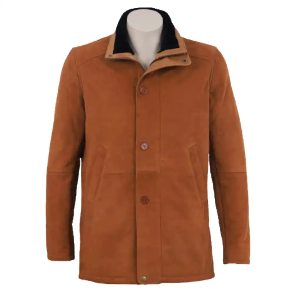 Maxim Tan Suede buttoned up coat