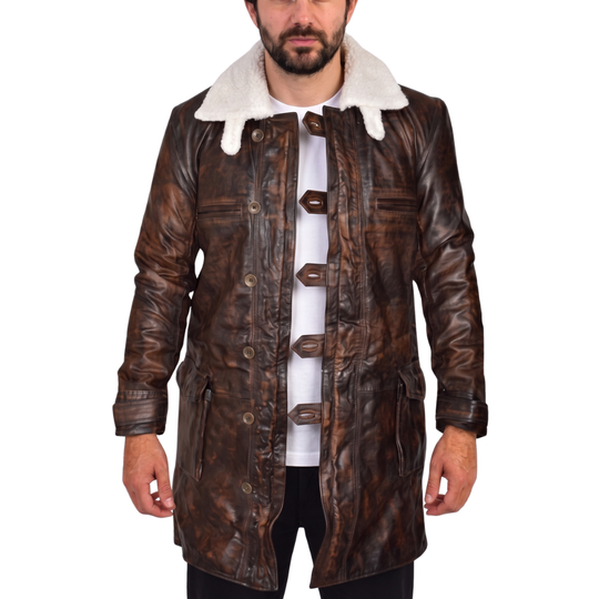 The Dark Knight Rises Bane's Distressed Leather Trench Coat