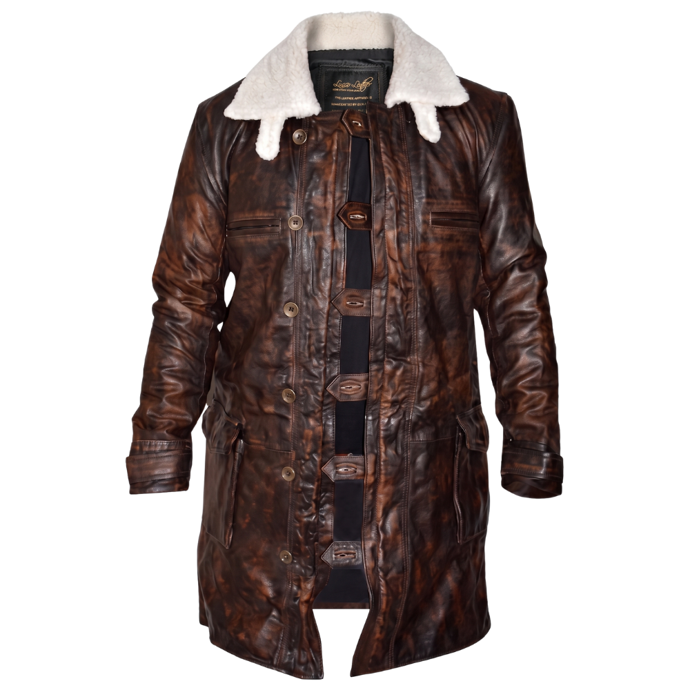 The Dark Knight Rises Bane's Distressed Leather Trench Coat