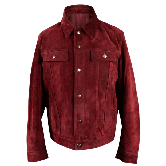 Weston's Maroon Suede Leather Shirt