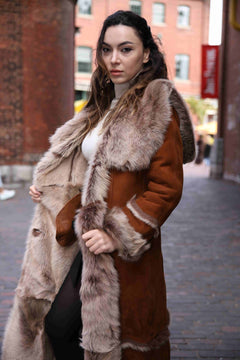 Camila Hooded Toscana Shearling Sheepskin Coat