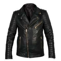 Quilted Leather Biker Jacket