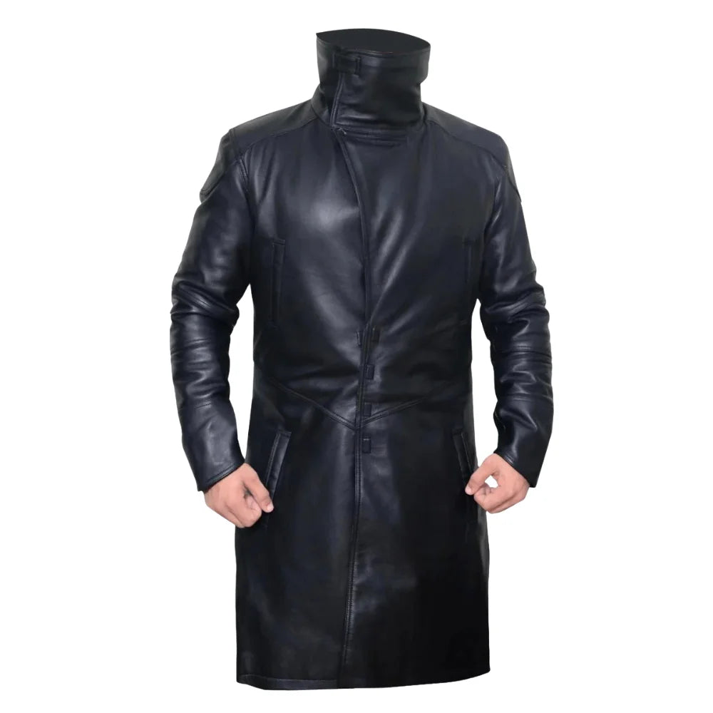 Ryan Gosling Blade Runner 2049 Trench Coat front angle shearling collar trench coat