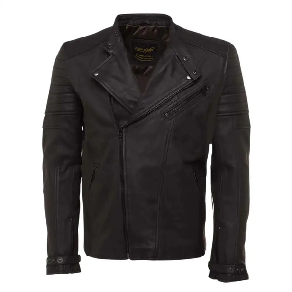Turner's Matte Ribbed Leather Biker Jacket