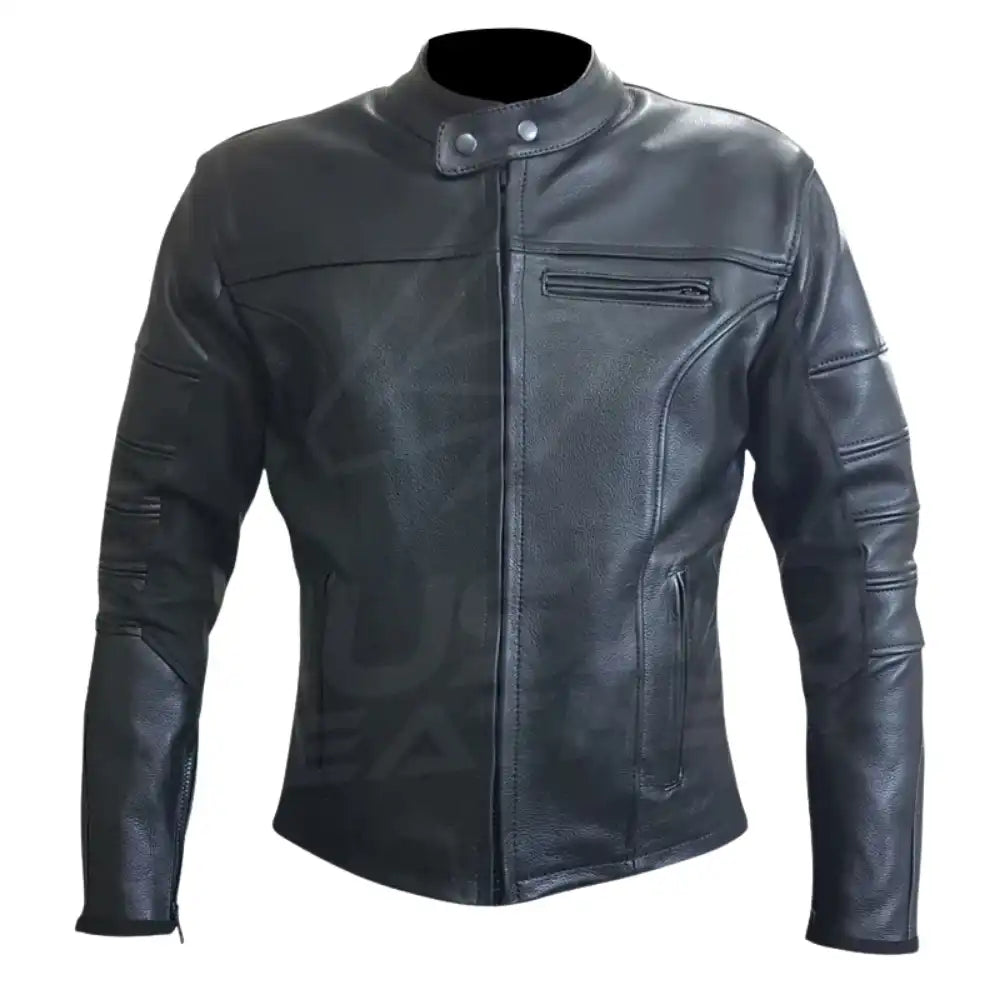 Front view of the Women's Real Racer jacket, featuring a tailored feminine fit, pre-curved sleeves, and external TPU shoulder sliders.