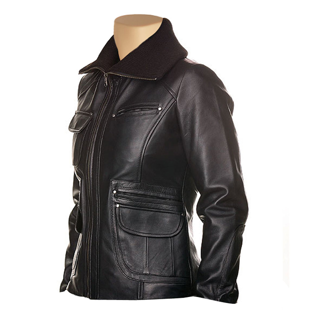 Relaxing Women's Deborah Black Leather Jacket