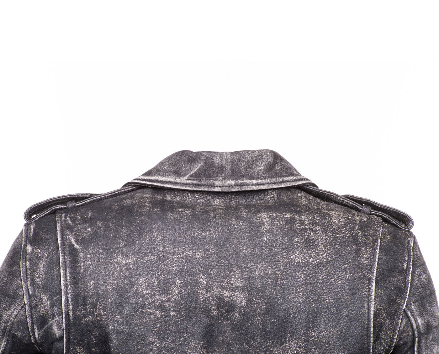 Miles stone wash biker leather jacket