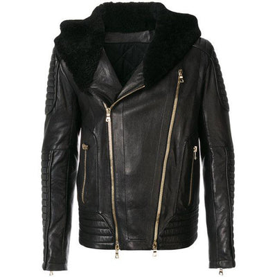 Perfect Sundown Biker Jacket with Fur Collar