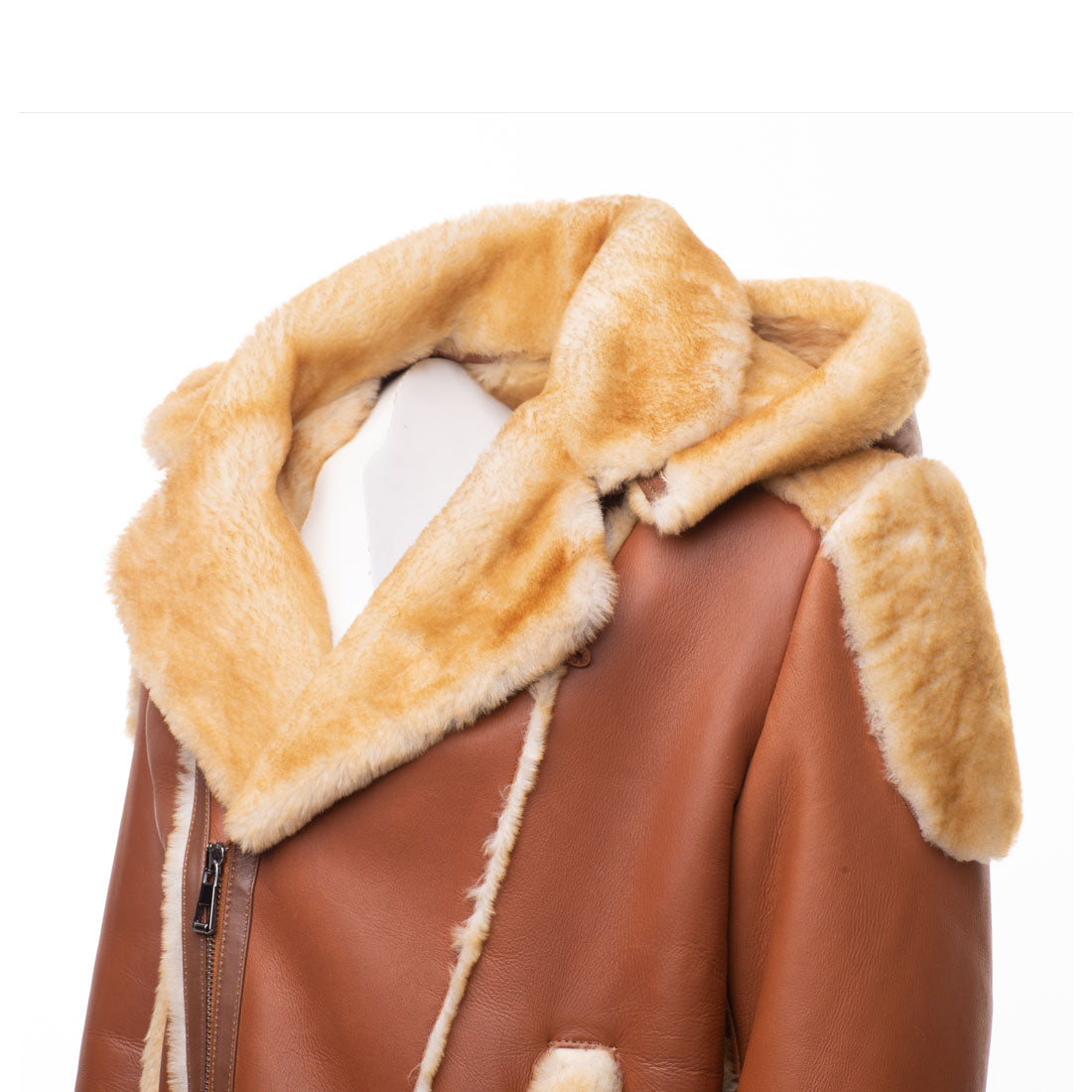 Alek's Biker Shearling Jacket with Fur Details