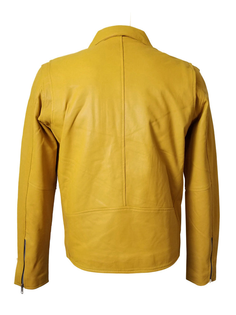 Soft Waist Belt Olson's yellow biker leather jacket