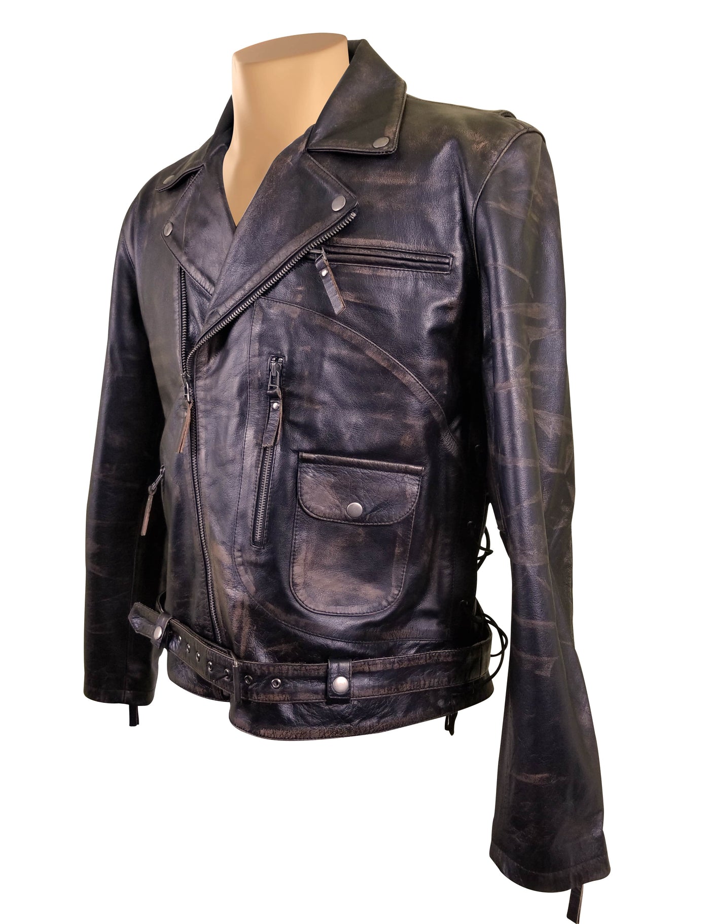 Comfortable Terminator 2 Distressed Biker Leather Jacket