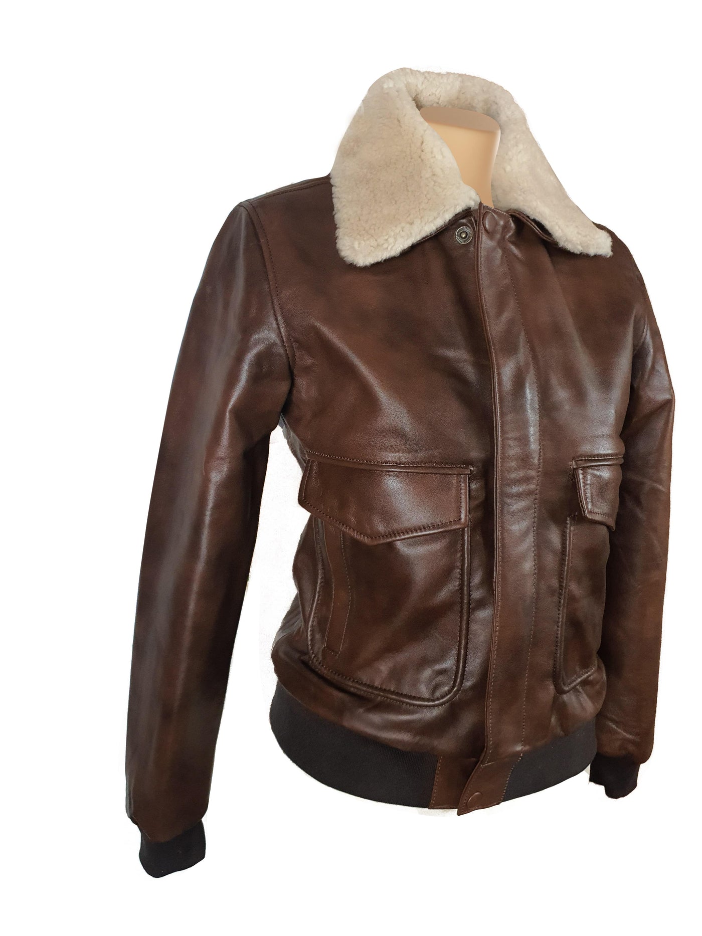 Winstons Genuine Leather Jacket with Fur Collar