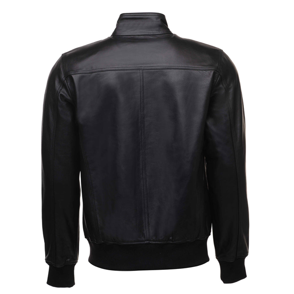 Messi Black Bomber style leather jacket