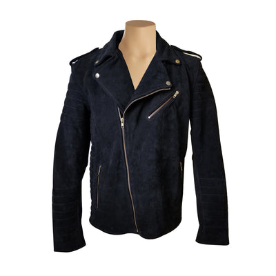 Trendy Schmitt's Biker Style Suede Leather Jacket