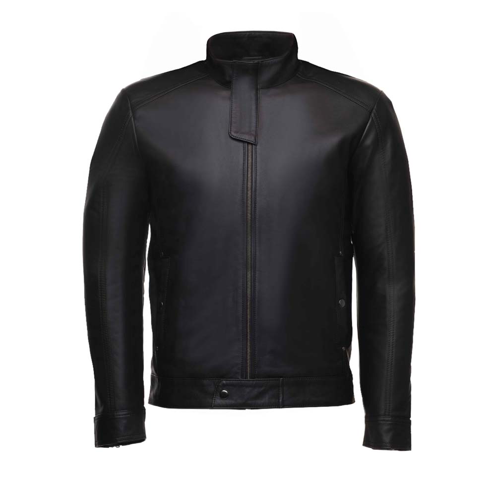 Asher plain Black Cafe Racer jacket