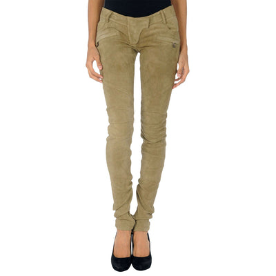 soft and cozy Beige Suede leather pants