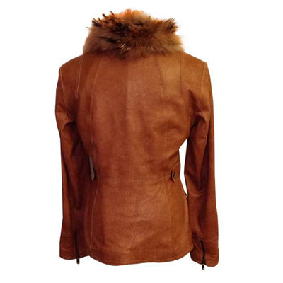 Fur Collar Alfie Nixon's Tan Leather Jacket