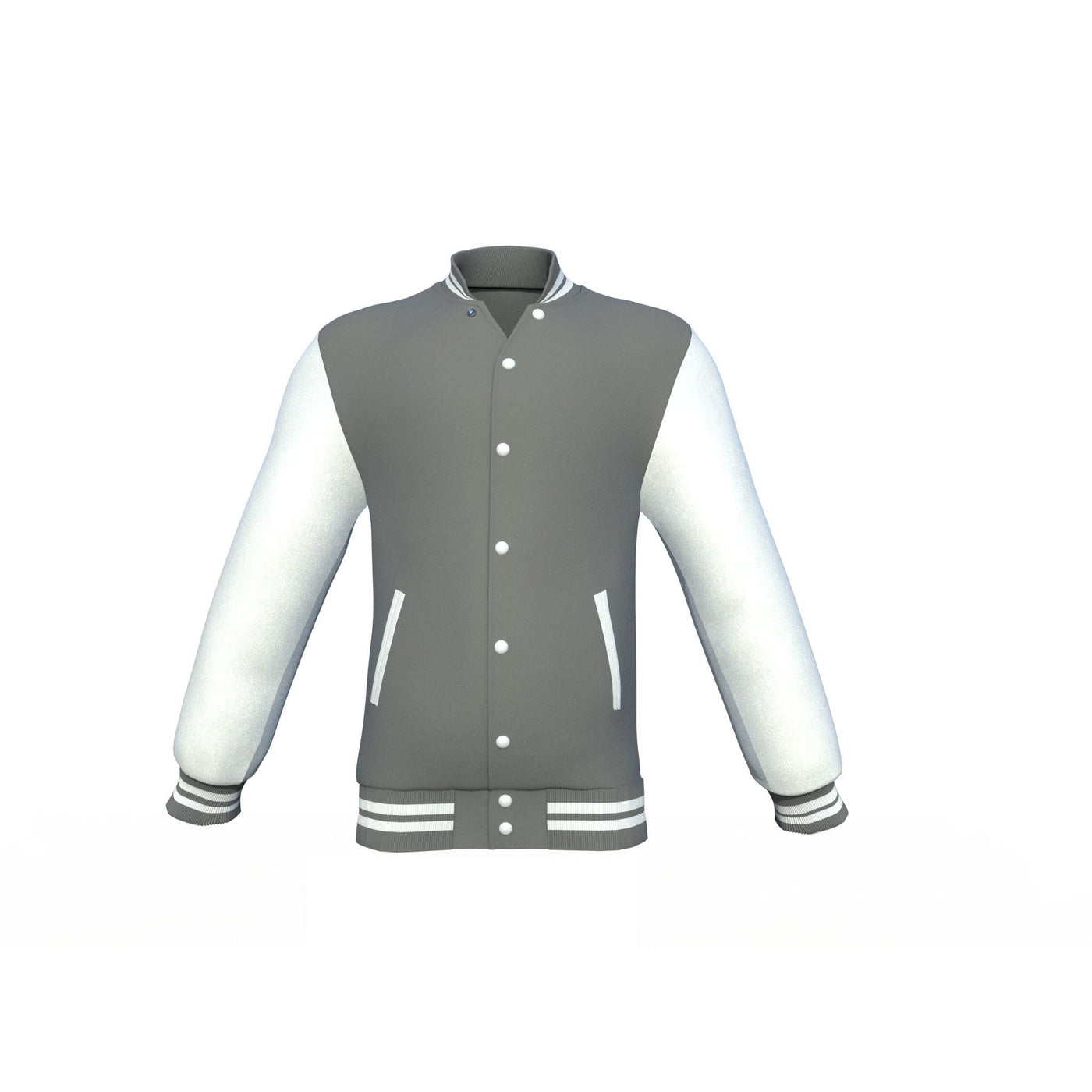 Softshell White Sleeves Grey Varsity Letterman Jacket