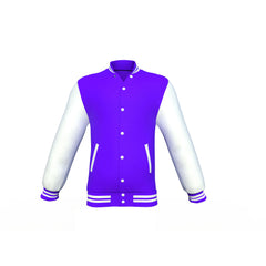 Good Quality White Sleeves Purple Varsity Letterman Jacket