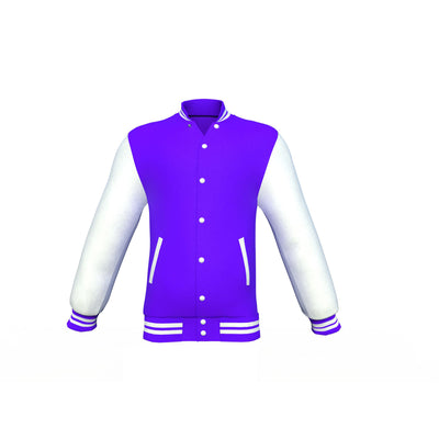 Good Quality White Sleeves Purple Varsity Letterman Jacket 