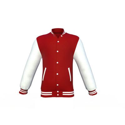 White Sleeves Maroon Varsity Letterman Jacket