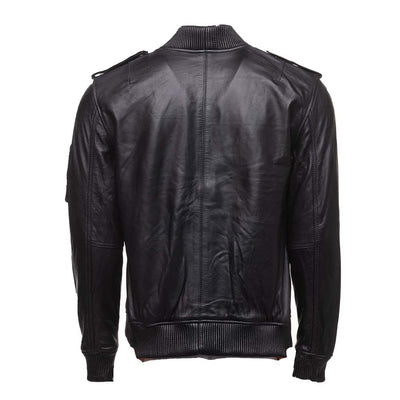 MA-1 black bomber leather Jacket