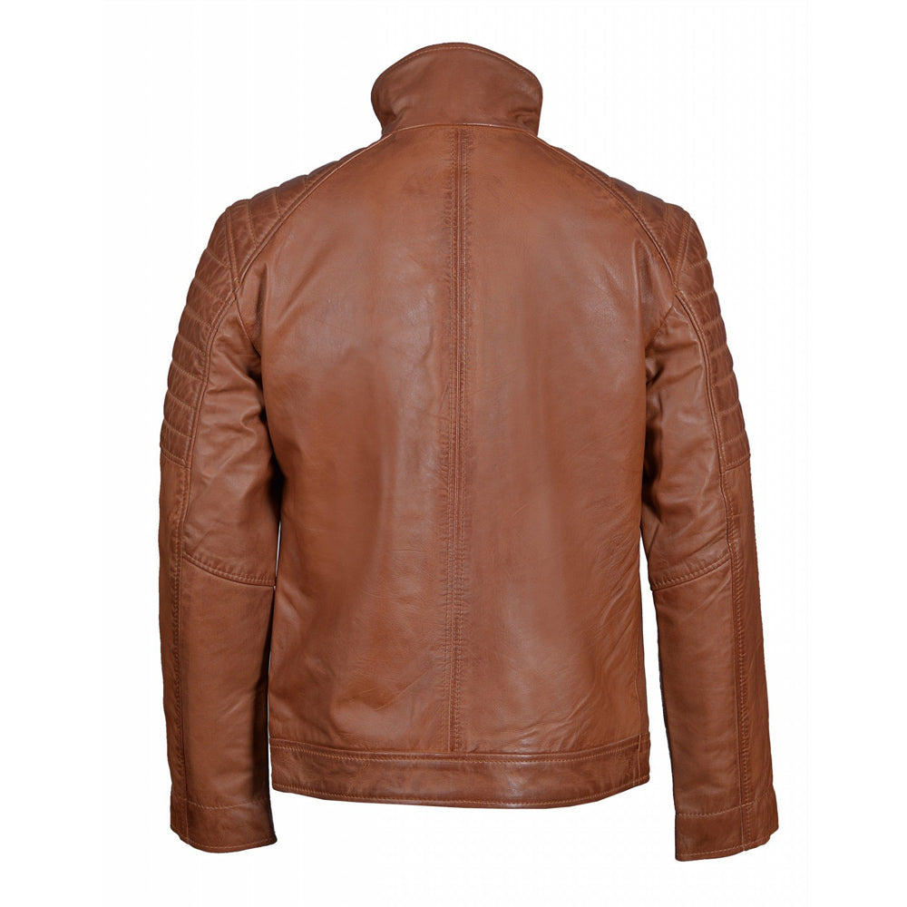 Arm Patches Comfortable Bogdans brown leather jacket