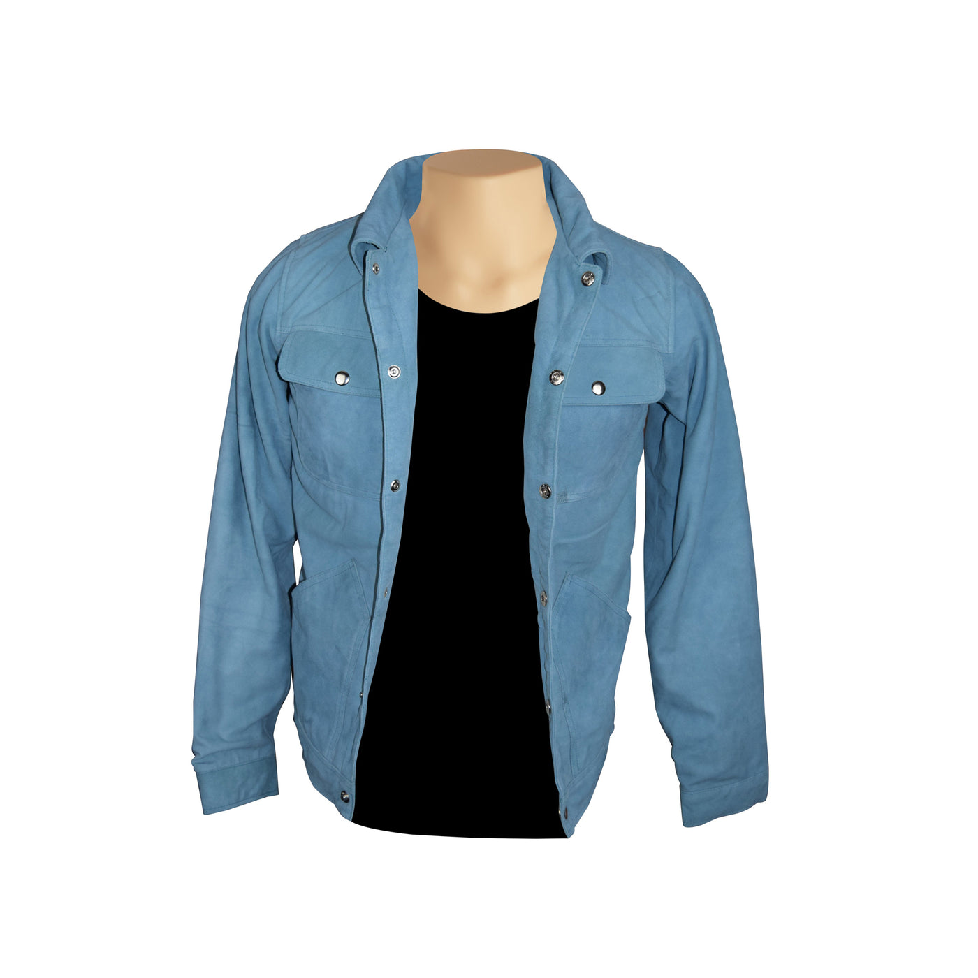 Fashionable Suede Sky blue shirt