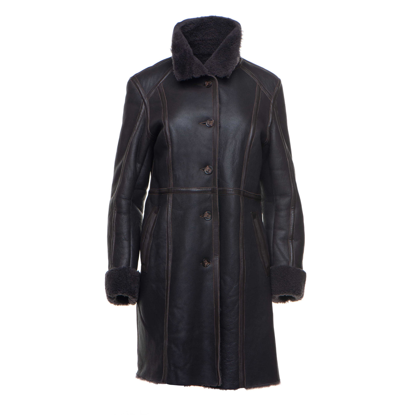 Shaunna's shearling Long coat Stylish and Fashionable