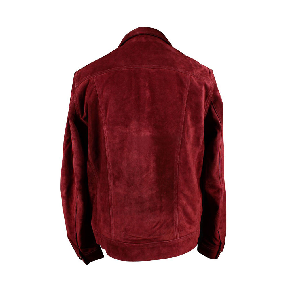 Comfortable Weston's Maroon Suede Leather Shirt