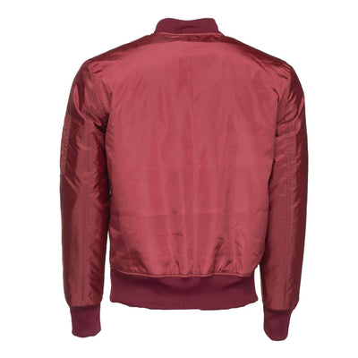 Maroon Archers Ribbed Waist Nylon Flight Jacket