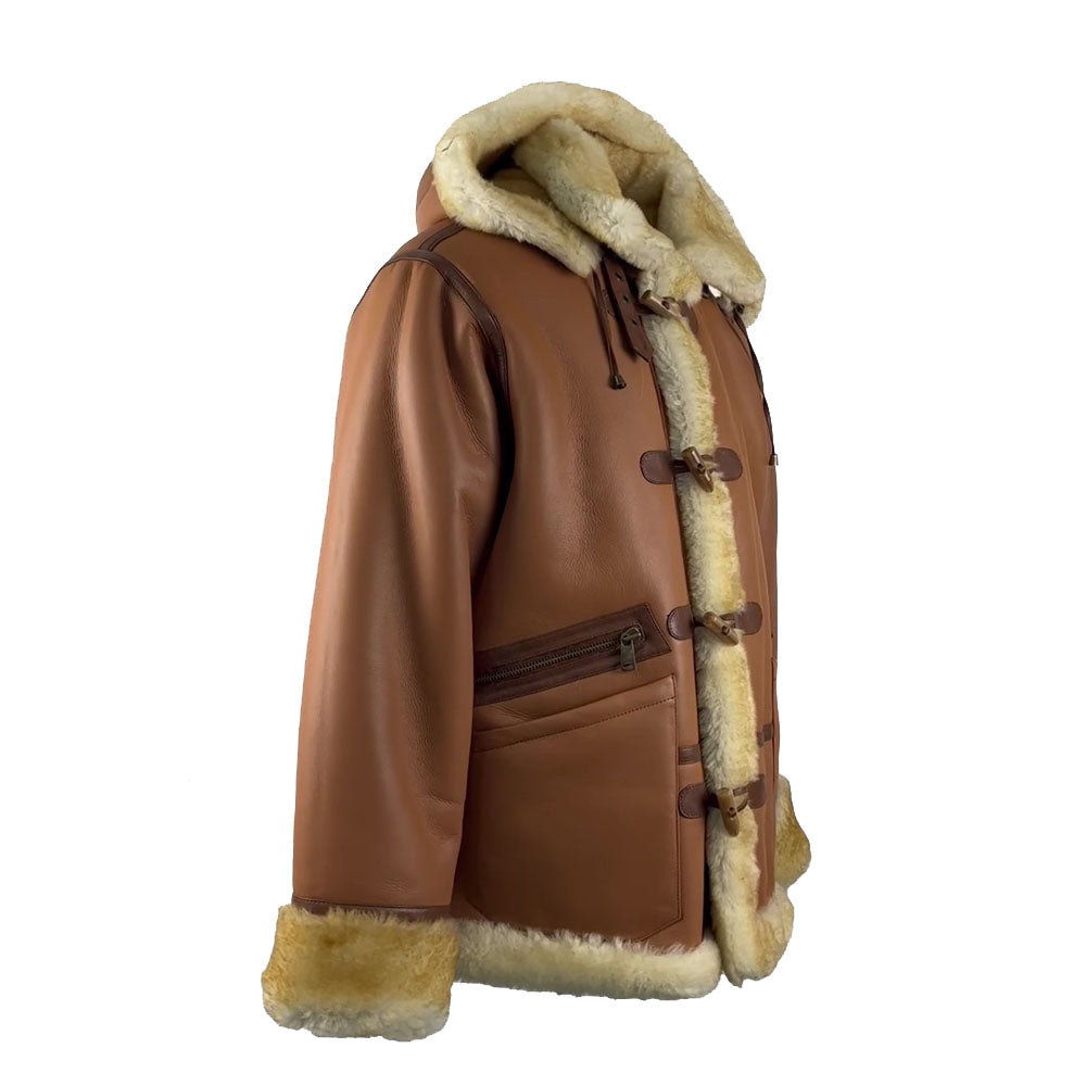 Steve hart Tan Brown Shearling duffle coat