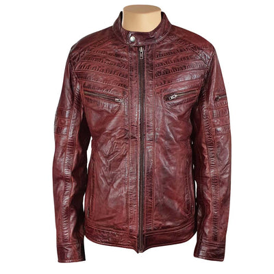 Burnished Burgundy Leather Jacket by Charley Ellwood