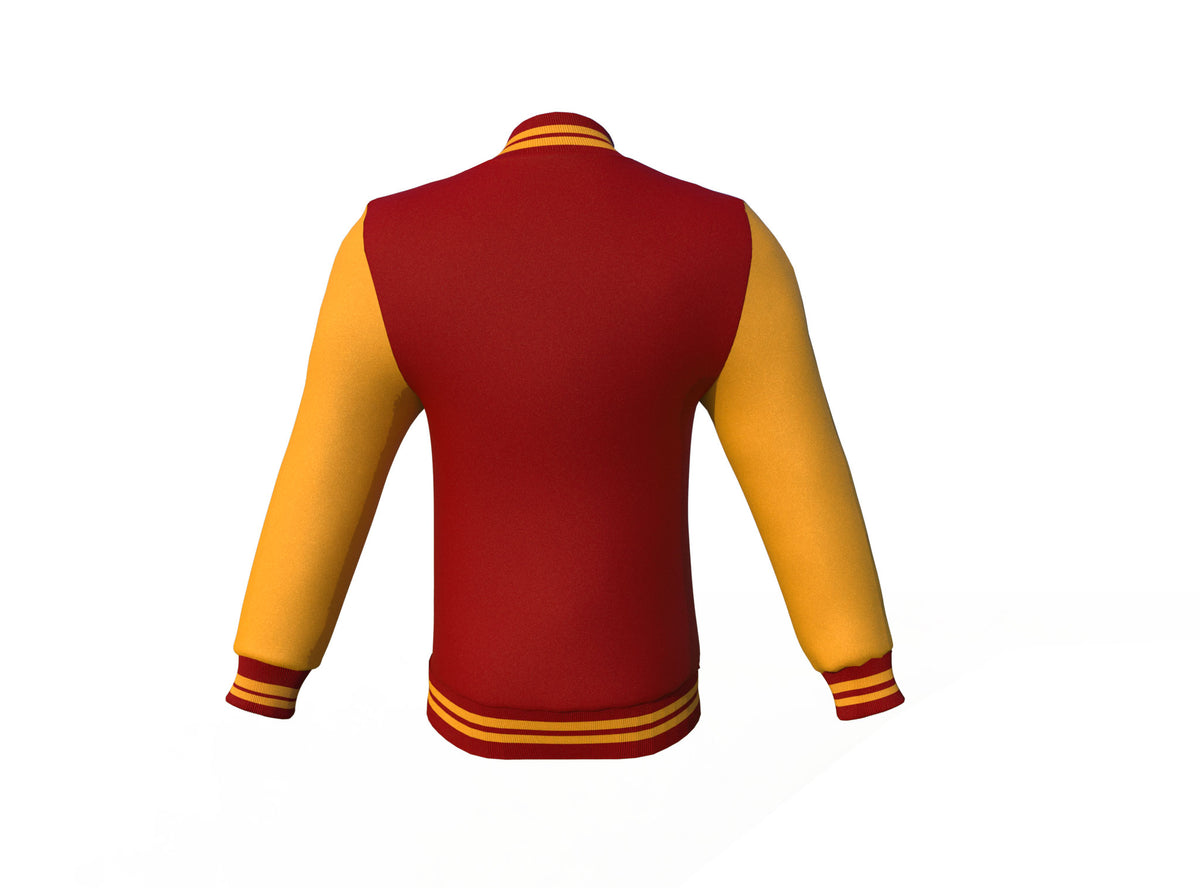 Soft to the touch and protective Gold Sleeves Maroon Letterman Jacket