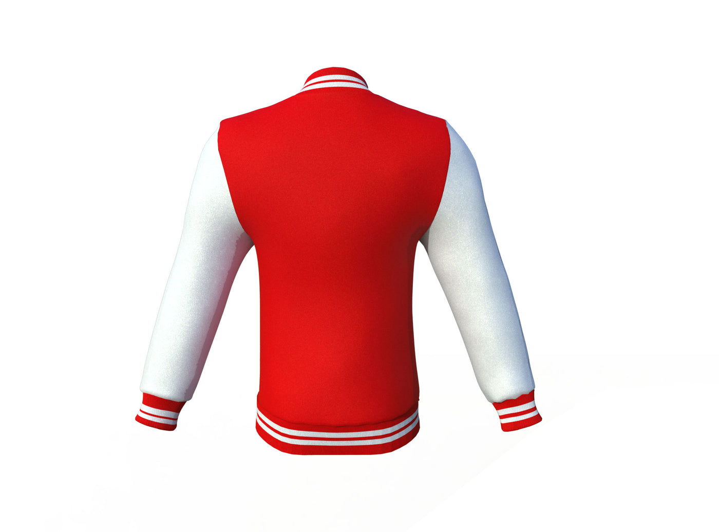 Soft and Cozy Jacket Red Varsity Letterman Jacket with White Sleeves