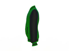 Comfortable Black Sleeves Dark Green Varsity Letterman Jacket