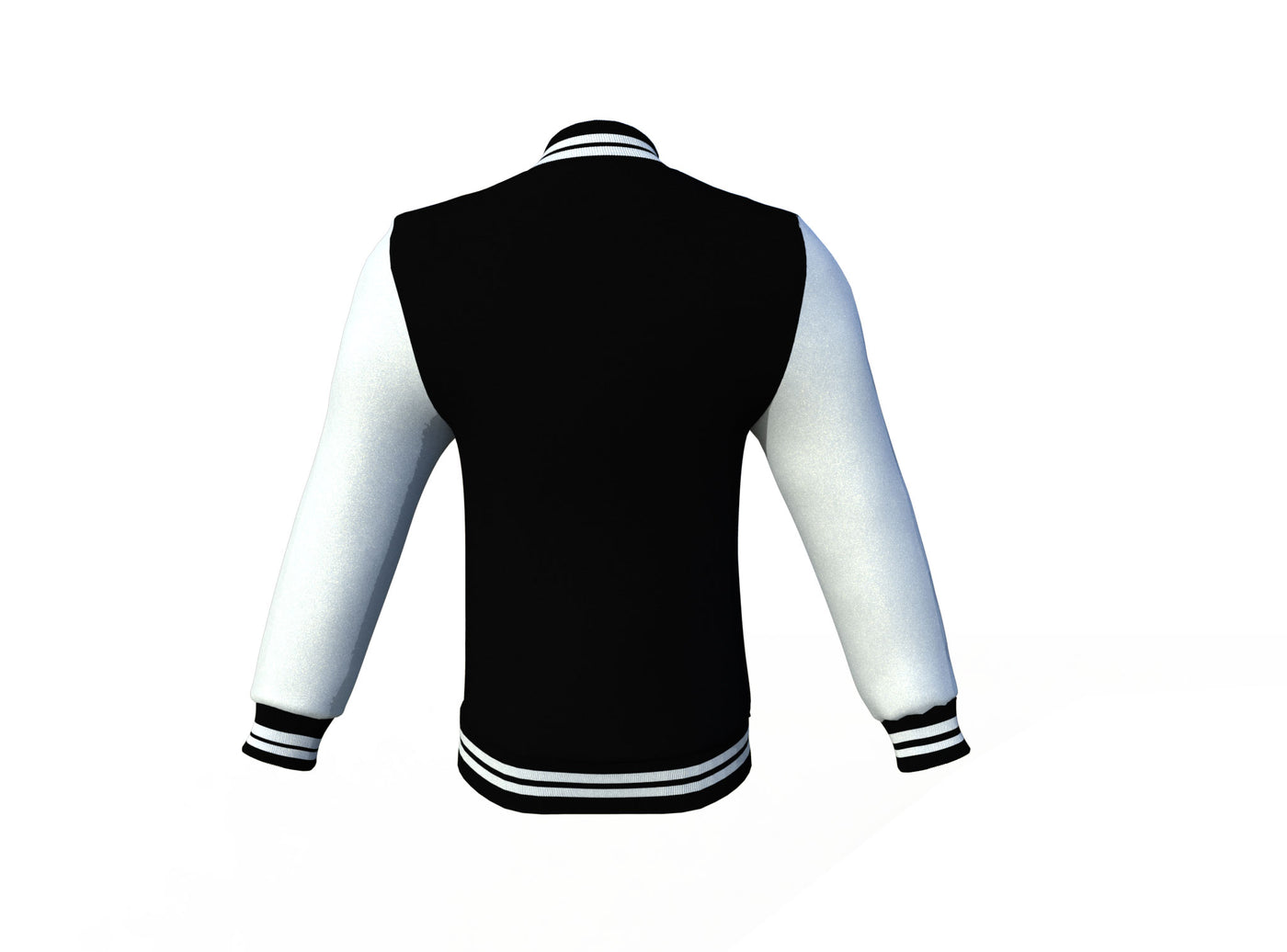 Comfortable Black Varsity Letterman Jacket with White Sleeves