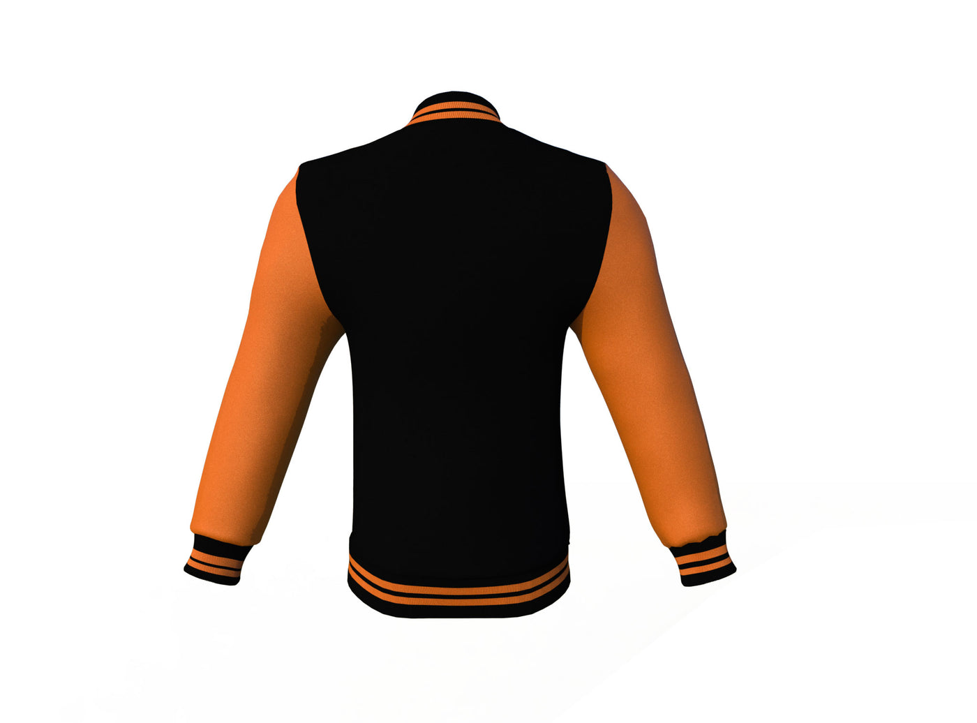 Winter Wear Orange Sleeves Black Varsity Letterman Jacket