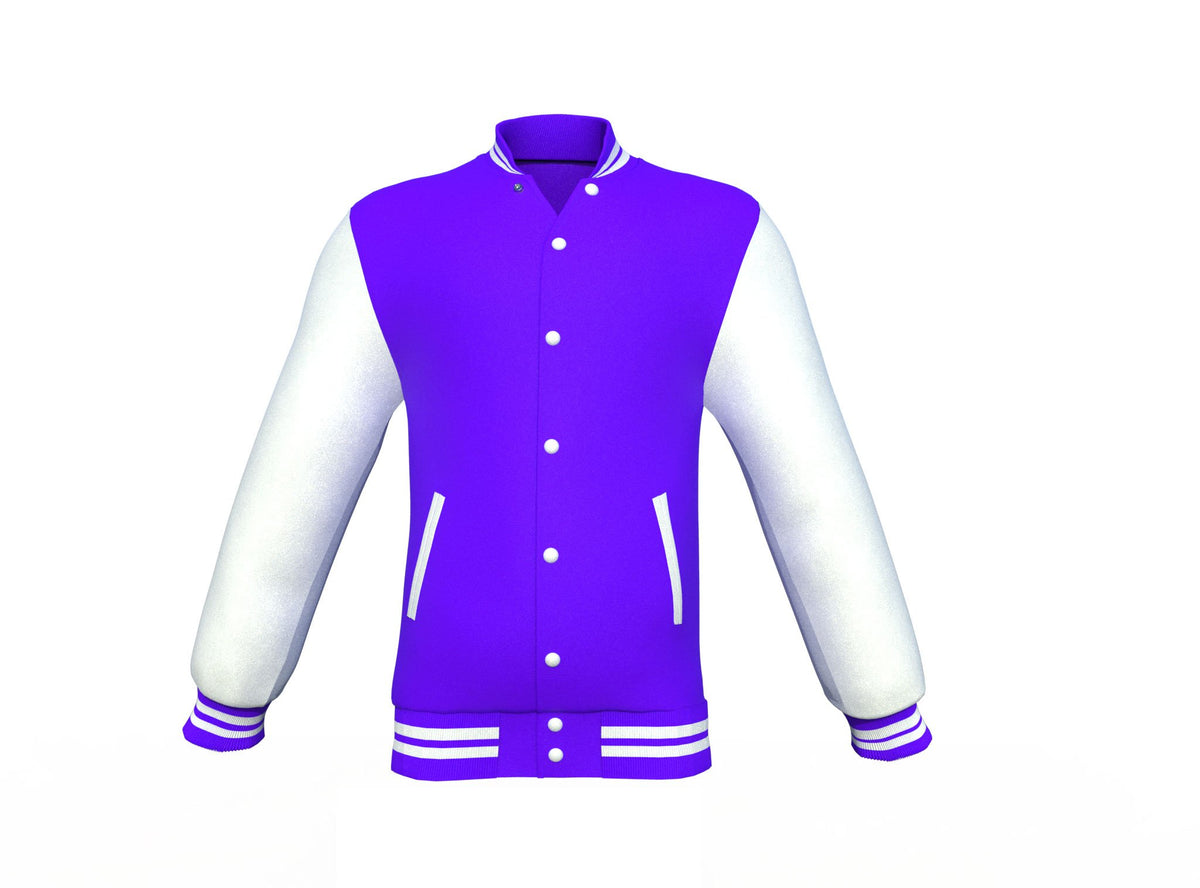 Good Quality White Sleeves Purple Varsity Letterman Jacket