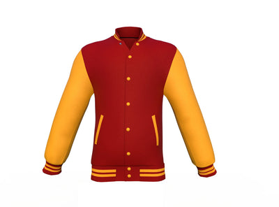 Soft to the touch and protective Gold Sleeves Maroon Letterman Jacket 