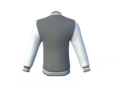 Softshell White Sleeves Grey Varsity Letterman Jacket