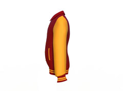Soft to the touch and protective Gold Sleeves Maroon Letterman Jacket