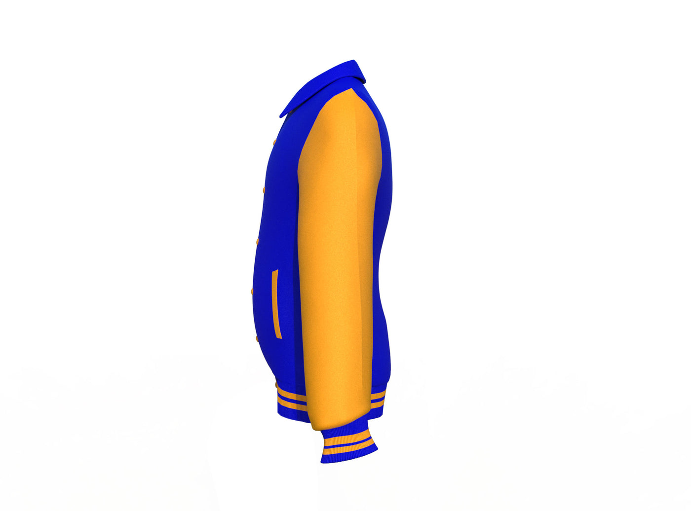 Perfect Gold Sleeves Blue Varsity Letterman Jacket