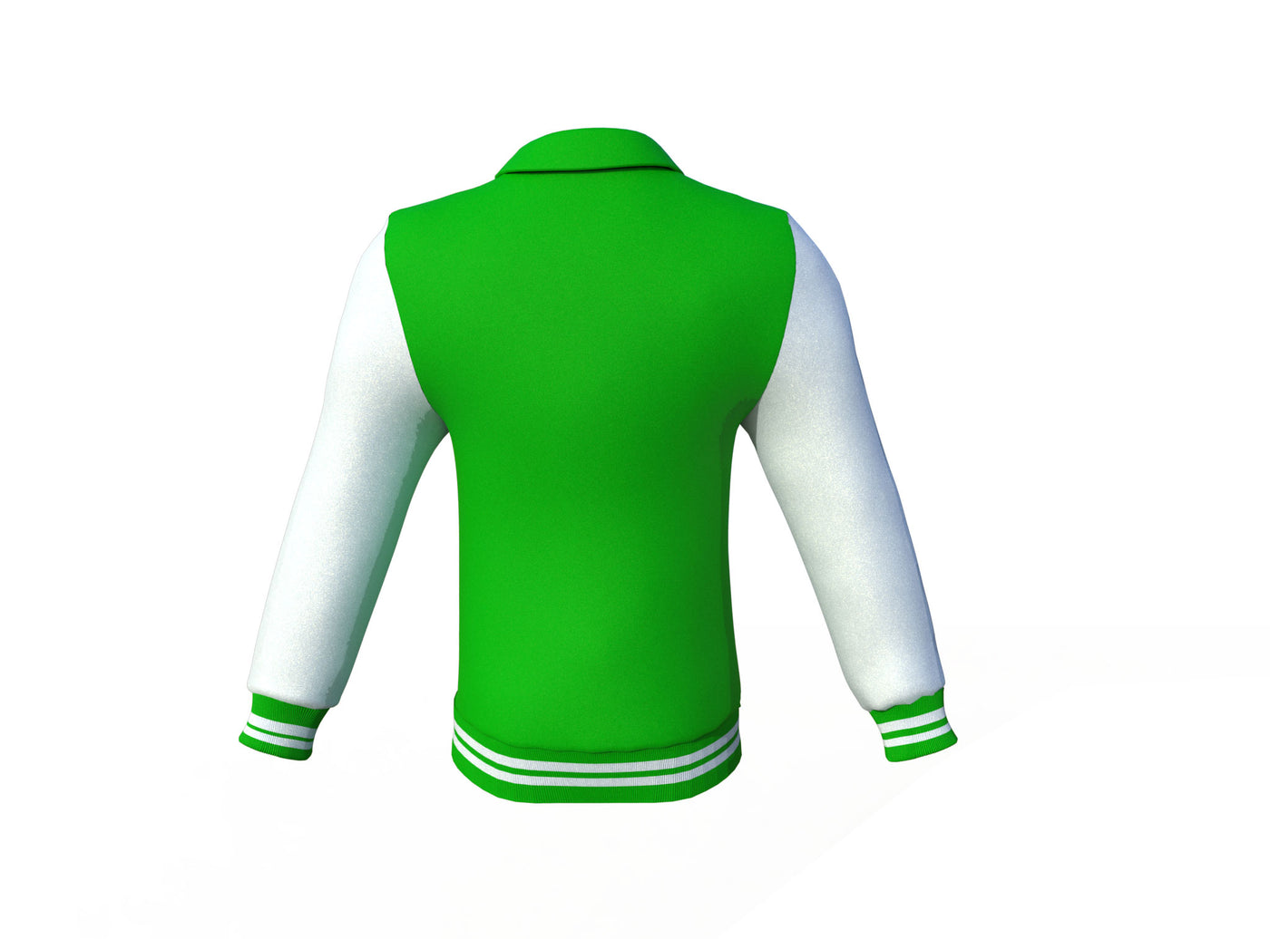 Gold Sleeves Light Green Varsity Letterman Jacket with White Sleeves